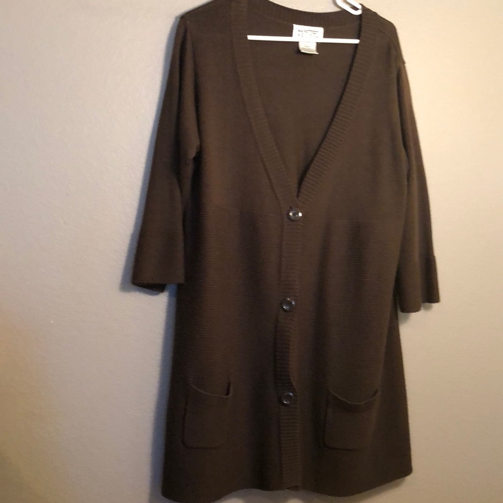 Long brown sweater